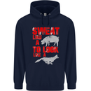 Sweat Like a Pig to Look Like a Fox Gym Mens 80% Cotton Hoodie Navy Blue