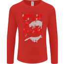 Sweat Like a Pig to Look Like a Fox Gym Mens Long Sleeve T-Shirt Red