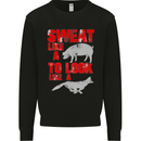 Sweat Like a Pig to Look Like a Fox Gym Mens Sweatshirt Jumper Black