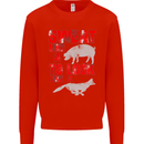 Sweat Like a Pig to Look Like a Fox Gym Mens Sweatshirt Jumper Bright Red
