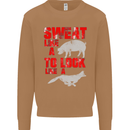 Sweat Like a Pig to Look Like a Fox Gym Mens Sweatshirt Jumper Caramel Latte