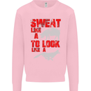 Sweat Like a Pig to Look Like a Fox Gym Mens Sweatshirt Jumper Light Pink