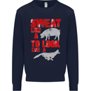 Sweat Like a Pig to Look Like a Fox Gym Mens Sweatshirt Jumper Navy Blue