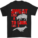Sweat Like a Pig to Look Like a Fox Gym Mens T-Shirt Cotton Gildan Black