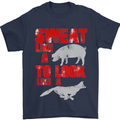 Sweat Like a Pig to Look Like a Fox Gym Mens T-Shirt Cotton Gildan Navy Blue