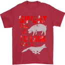 Sweat Like a Pig to Look Like a Fox Gym Mens T-Shirt Cotton Gildan Red