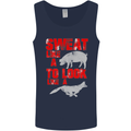 Sweat Like a Pig to Look Like a Fox Gym Mens Vest Tank Top Navy Blue