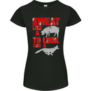 Sweat Like a Pig to Look Like a Fox Gym Womens Petite Cut T-Shirt Black