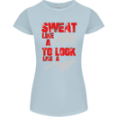 Sweat Like a Pig to Look Like a Fox Gym Womens Petite Cut T-Shirt Light Blue
