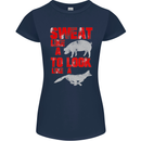 Sweat Like a Pig to Look Like a Fox Gym Womens Petite Cut T-Shirt Navy Blue