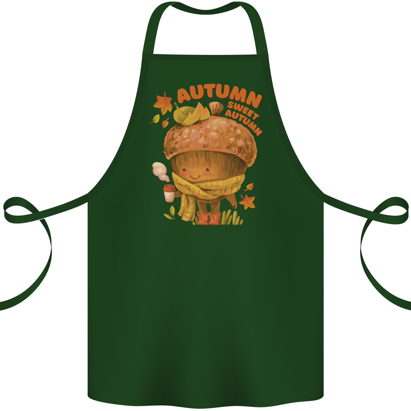 Sweet Autumn Cotton Apron 100% Organic Forest Green