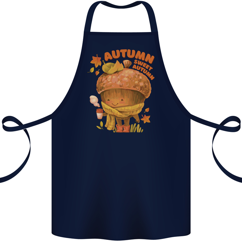 Sweet Autumn Cotton Apron 100% Organic Navy Blue
