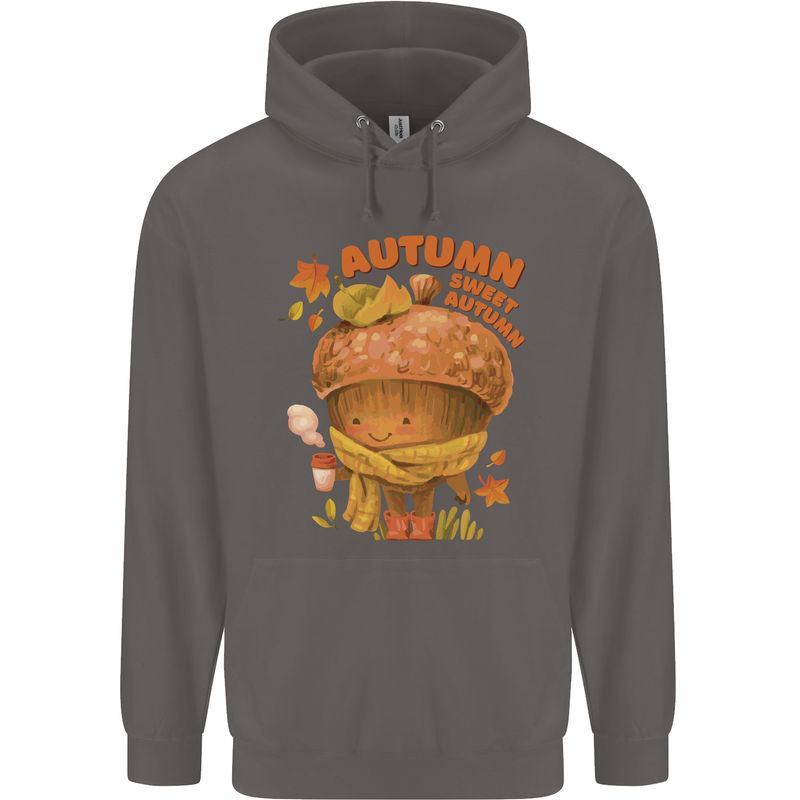 Sweet Autumn Mens 80% Cotton Hoodie Charcoal