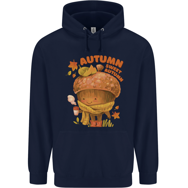 Sweet Autumn Mens 80% Cotton Hoodie Navy Blue