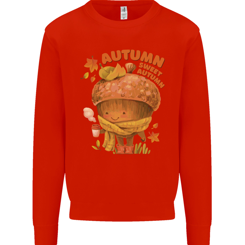 Sweet Autumn Mens Sweatshirt Jumper Bright Red