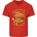 Sweet Autumn Mens V-Neck Cotton T-Shirt Red