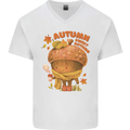 Sweet Autumn Mens V-Neck Cotton T-Shirt White