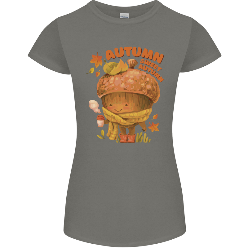 Sweet Autumn Womens Petite Cut T-Shirt Charcoal