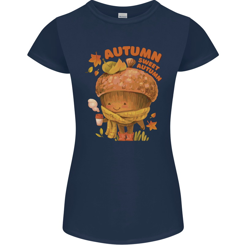 Sweet Autumn Womens Petite Cut T-Shirt Navy Blue