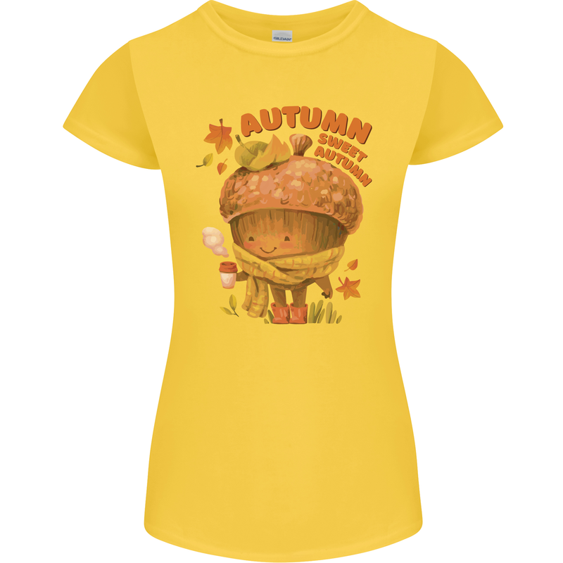 Sweet Autumn Womens Petite Cut T-Shirt Yellow
