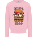 Sweet Dreams are Made of Beef BBQ Chef Kids Sweatshirt Jumper Light Pink