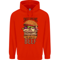 Sweet Dreams are Made of Beef BBQ Chef Mens 80% Cotton Hoodie Bright Red