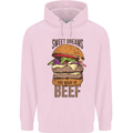 Sweet Dreams are Made of Beef BBQ Chef Mens 80% Cotton Hoodie Light Pink