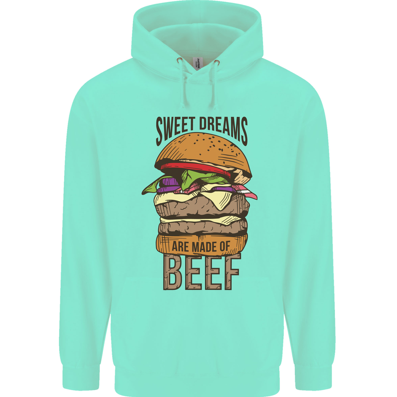 Sweet Dreams are Made of Beef BBQ Chef Mens 80% Cotton Hoodie Peppermint