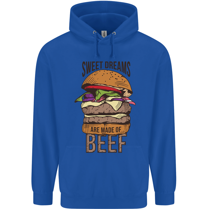 Sweet Dreams are Made of Beef BBQ Chef Mens 80% Cotton Hoodie Royal Blue