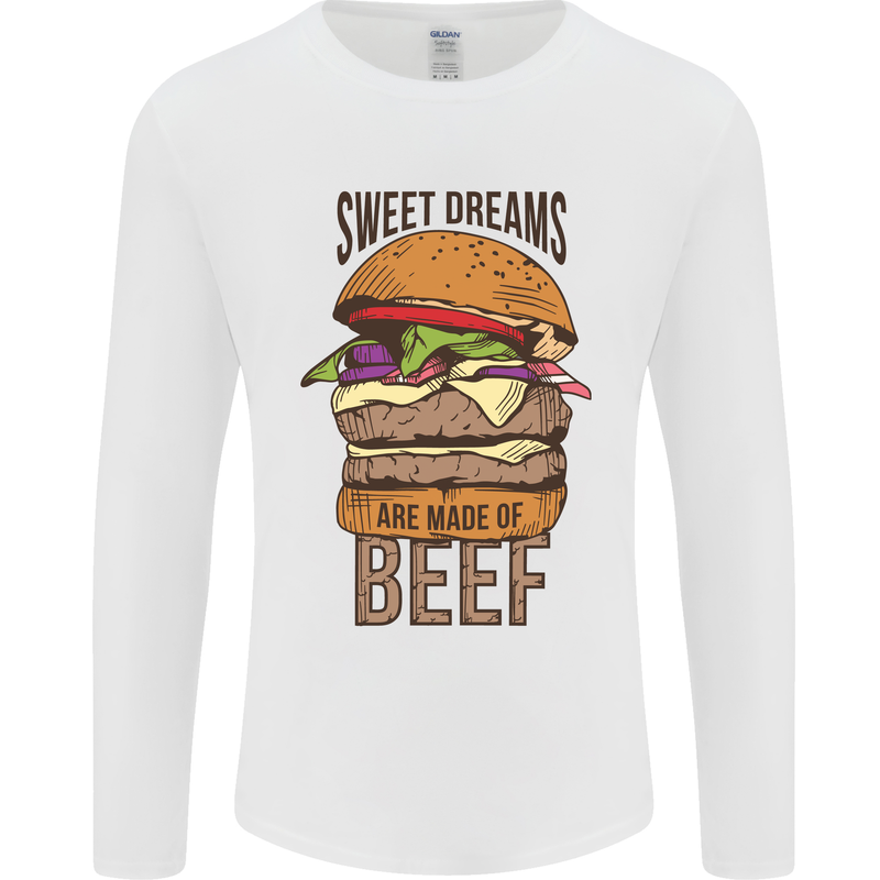 Sweet Dreams are Made of Beef BBQ Chef Mens Long Sleeve T-Shirt White