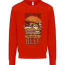 Sweet Dreams are Made of Beef BBQ Chef Mens Sweatshirt Jumper Bright Red