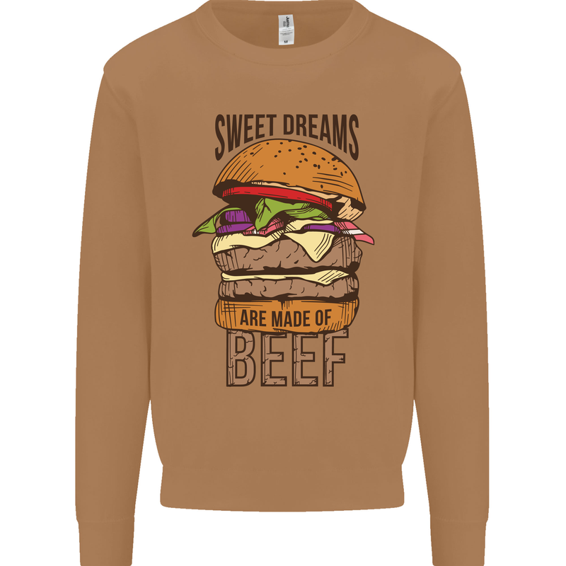 Sweet Dreams are Made of Beef BBQ Chef Mens Sweatshirt Jumper Caramel Latte