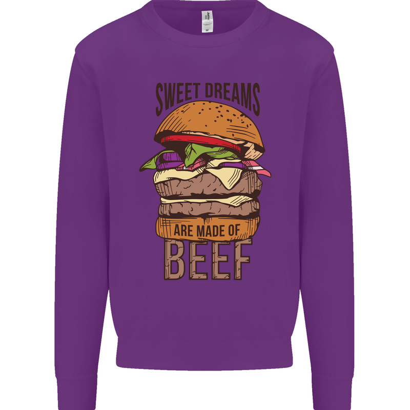 Sweet Dreams are Made of Beef BBQ Chef Mens Sweatshirt Jumper Purple