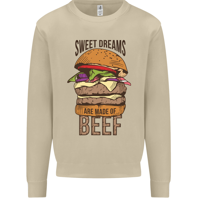 Sweet Dreams are Made of Beef BBQ Chef Mens Sweatshirt Jumper Sand