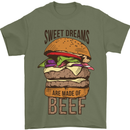Sweet Dreams are Made of Beef BBQ Chef Mens T-Shirt Cotton Gildan Military Green