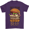 Sweet Dreams are Made of Beef BBQ Chef Mens T-Shirt Cotton Gildan Purple