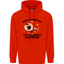 Swimming Champion Funny Fathers Day Dad Mens 80% Cotton Hoodie Bright Red