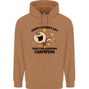Swimming Champion Funny Fathers Day Dad Mens 80% Cotton Hoodie Caramel Latte