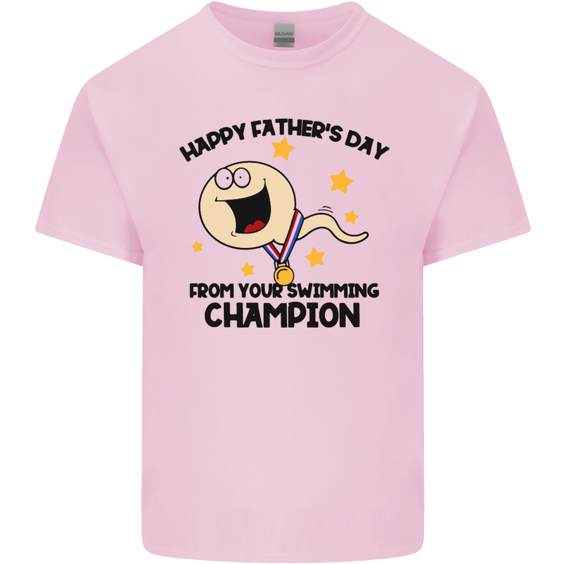 Swimming Champion Funny Fathers Day Dad Mens Cotton T-Shirt Tee Top Light Pink