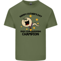 Swimming Champion Funny Fathers Day Dad Mens Cotton T-Shirt Tee Top Military Green