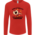 Swimming Champion Funny Fathers Day Dad Mens Long Sleeve T-Shirt Red