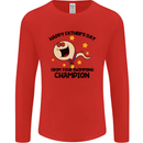 Swimming Champion Funny Fathers Day Dad Mens Long Sleeve T-Shirt Red
