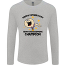 Swimming Champion Funny Fathers Day Dad Mens Long Sleeve T-Shirt Sports Grey