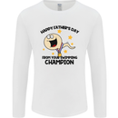 Swimming Champion Funny Fathers Day Dad Mens Long Sleeve T-Shirt White