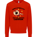 Swimming Champion Funny Fathers Day Dad Mens Sweatshirt Jumper Bright Red
