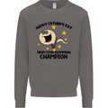 Swimming Champion Funny Fathers Day Dad Mens Sweatshirt Jumper Charcoal