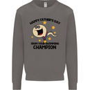 Swimming Champion Funny Fathers Day Dad Mens Sweatshirt Jumper Charcoal