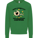 Swimming Champion Funny Fathers Day Dad Mens Sweatshirt Jumper Irish Green