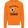 Swimming Champion Funny Fathers Day Dad Mens Sweatshirt Jumper Orange