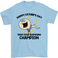 Swimming Champion Funny Fathers Day Dad Mens T-Shirt Cotton Gildan Light Blue